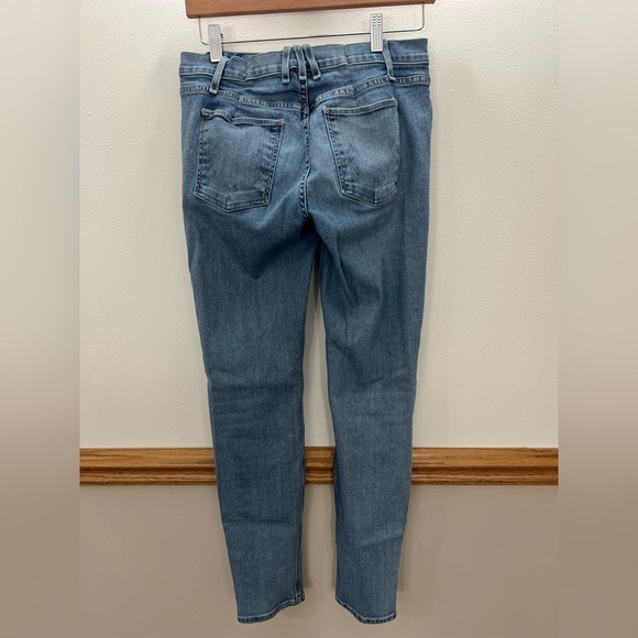 McGuire Denim Medium Wash Skinny Ankle Crop Distressed Moto Jeans size 29 - Picture 3 of 7